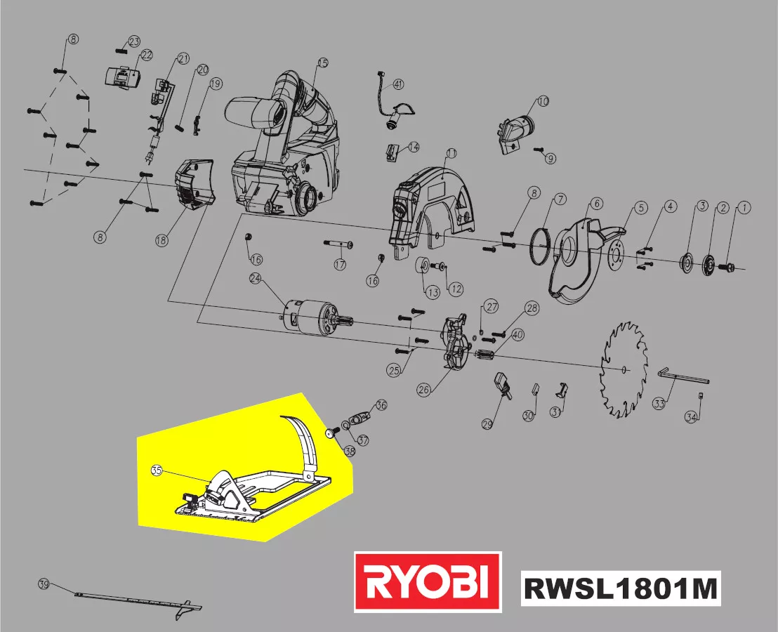 plaque de base réf. 5131030426 Ryobi